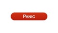 Panic web interface button wine red color, internet site design, online program Royalty Free Stock Photo