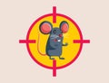 Panicked Mouse Targeted by Pest Control Royalty Free Stock Photo