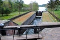 Paniewo Lock, the ninth lock and the only twin-chamber lock on the Augustow Canal in Poland. Royalty Free Stock Photo