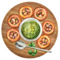 Panipuri or golgappa, Indian appetizer with pudina panina Royalty Free Stock Photo