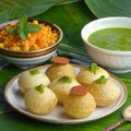 Indian breakfast Panipuri or Golgappa