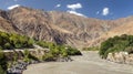 Panj or Amu Darya river and Pamir mountains Tajikistan Royalty Free Stock Photo