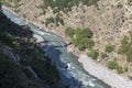 Panjkora river high angle view in upper Dir Pakistan Royalty Free Stock Photo