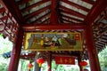 Panmen Scenic spot in Suzhou, China, traditional Chinese buildings, corridors of covered Bridges, hung with traditional paintings