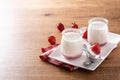 Panna cotta dessert with strawberry Royalty Free Stock Photo