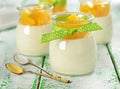 Panna cotta with fruit Royalty Free Stock Photo
