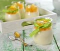 Panna cotta in small jars Royalty Free Stock Photo