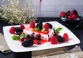 Panna Cotta or sour cream jelly dessert Royalty Free Stock Photo