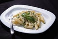 Panner pasta with mint pesto/ penne with mint pesto Royalty Free Stock Photo