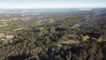 Panning aerial view over Kurrajong, Grose Vale and the village of Bowen Mountain