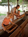 Panning for gold, Dinosaurs Park, Leba Poland Royalty Free Stock Photo