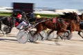 Horse harness racing in palma de mallorca hippodrome panning