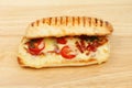 Pannini on chopping board Royalty Free Stock Photo