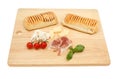 Pannini ingredients on a board
