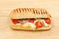 Pannini on a wooden board Royalty Free Stock Photo