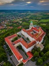 Pannonhalma, Hungary - Aerial panoramic view of the beautiful Millenary Benedictine Abbey of Pannonhalma