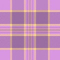Pano background fabric check, checks seamless tartan plaid. Wedding texture vector textile pattern in purple and pastel colors
