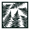 Pano with fern leaves. File for cutting and decorating. Design for home