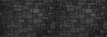 Panoraam grey black Slate Marble Split Face Mosaic pattern and background brick wall floor top view surfac