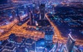 Panoram of night Dubai Royalty Free Stock Photo