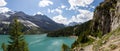 Panorama above oeschinen lake alps switzerland Royalty Free Stock Photo