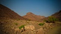 Panorama with Adrar mountain near Terjit , rocks and gorge, Mauritania