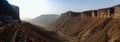 Panorama with Adrar mountain, rocks and gorge Mauritania Royalty Free Stock Photo