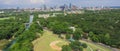 Panorama aerial Austin downtown from Barton Creek Greenbelt Royalty Free Stock Photo