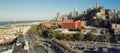 Panorama aerial Embarcadero boulevard and Telegraph Hill neighborhood Royalty Free Stock Photo