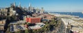 Panorama aerial Embarcadero boulevard and Telegraph Hill neighborhood Royalty Free Stock Photo