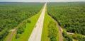 Panorama aerial horizontal view of I-10 highway from Texas to Lo