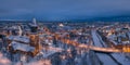 City skyline at winter night in Turku, Finland Royalty Free Stock Photo