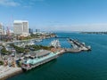 Panorama aerial view of Coronado Bridge with San Diego skyline Royalty Free Stock Photo