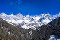 Drone photography dachstein glachier agrainst blue sky. Royalty Free Stock Photo