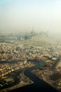 Oil rivers. Panorama and aerial view of downtown Dubai in a summer day, United Arab Emirates Royalty Free Stock Photo