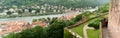 Panorama aerial view on Heidelberg and river Neckar