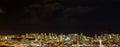 Panorama aerial view of Honolulu city lights