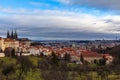 Panorama aerial view of Prague cityscape from Petrin Hill, Czech Republic Royalty Free Stock Photo