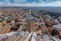 Panorama aerial view of Rome and St. Peter`s Square Piazza San Pietro from St. Peter`s Basilica Dome in Vatican City, Italy Royalty Free Stock Photo