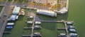 Panoramic view yacht parking in Corpus Christi, Texas bay front