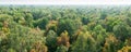 Panorama, aerial view. Sunrise shines down around peat swamp forest, beautiful shaped, shadow and green canopy. Sirindhorn Peat Royalty Free Stock Photo