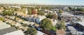 Panoramic top view typical residential neighborhood with downtown Chicago in background Royalty Free Stock Photo