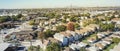 Panoramic top view typical residential neighborhood with downtown Chicago in background Royalty Free Stock Photo