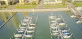 Panoramic view waterfront downtown of Corpus Christi with marina