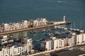 Panorama of Agadir seaport, Morocco. A view from the mountain Royalty Free Stock Photo