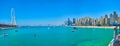 Panorama of Ain Dubai Ferris wheel and JBR Marina beach, Dubai, UAE