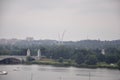 Panorama with Air Force Memorial and Potomac River from Washington District of Columbia USA