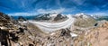 Panorama of the Aletsch glacier from Eggishorn Royalty Free Stock Photo