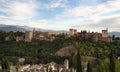 Panorama of the Alhambra Castle Royalty Free Stock Photo