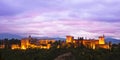 Panorama of Alhambra, Granada, Spain Royalty Free Stock Photo